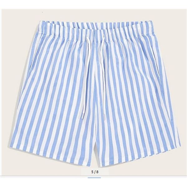 

new men's drawstring elastic striped shorts in spring and summer, White;black