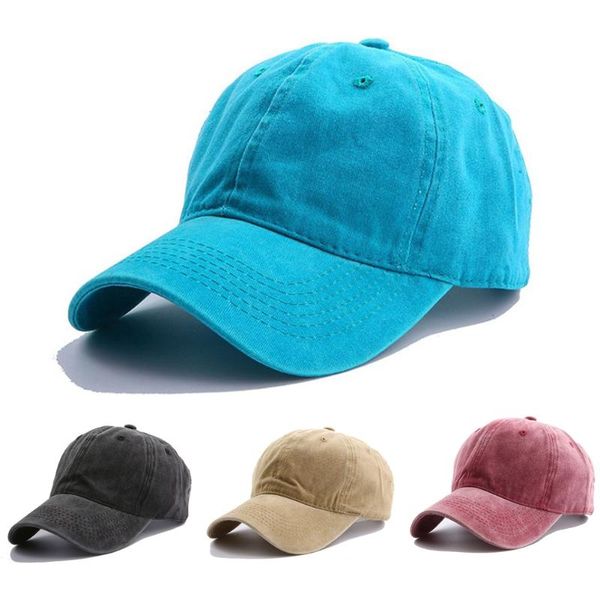 

men plain washed cap style cotton adjustable baseball cap blank solid hat casual, Blue;gray