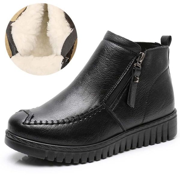 

winter boots women women shoes zipper female woman platform increase classic boots 2020 booties botas mujer, Black