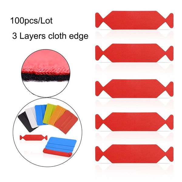 

foshio 100pcs 3 layers waterproof fabric cloth for 10cm carbon fiber vinyl squeegee car wrap film scraper window tint tool edge h jllqjd