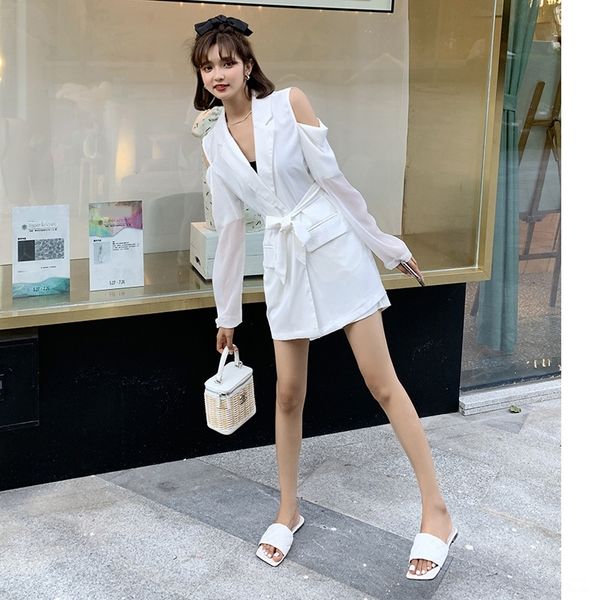 

dovisthe shoulder with wide leg two piece summer casual suit suit women fashion b1391 shortsshorts and shorts hc00x, Gray