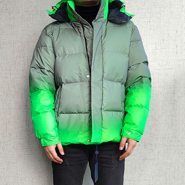 

20fw reflective color matching hooded down jackets classic winter warm outdoor outwear windproof coats high street down jacket hfymyrf131, Black