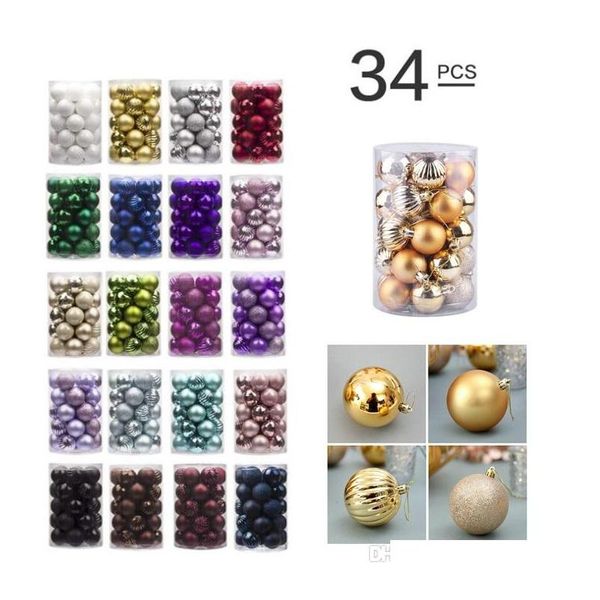 

34pcs/set christmas tree ornament colorful christmas ball xmas tree decorations for home party l window wed jllvjf mx_home