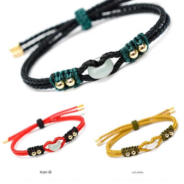 

longjie new myanmar bracelet braceletnational braceletjadeite safetyjadewoven braceletpure handmade style hand rope batch longjie new myanma, Golden;silver