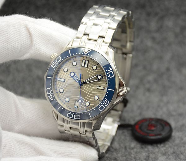 

2023 42mm automatic mechanical outdoor mens watches watch black dial with stainless steel bracelet rotatable bezel transpar, Slivery;golden