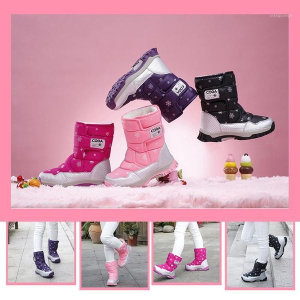 

waterproof snow boots kids girls shoes warm winter boots fashion plush children shoes students sneakers children cotton1, Black;grey