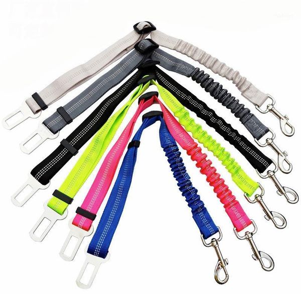 

fashion 1pc pet supplies dog seat belt dog leash traction belts cushioning elastic reflective safety rope traction rope1