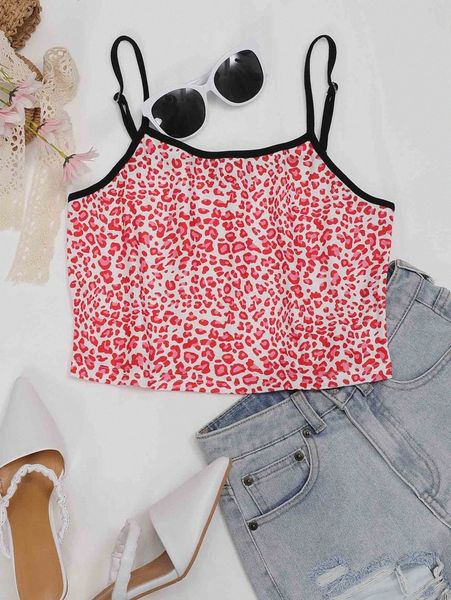 

leopard print crop cami o0bz#, White