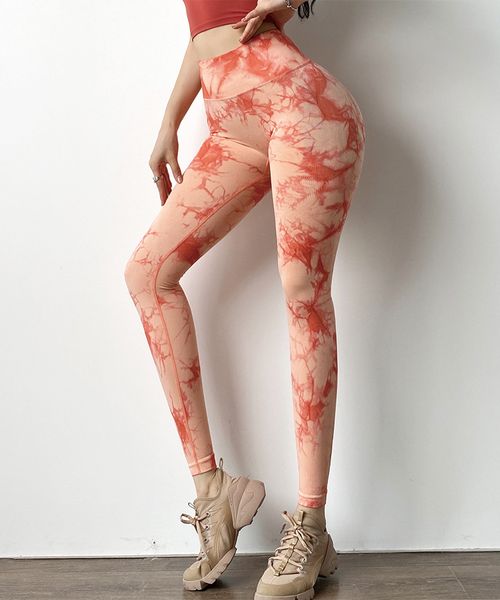 

trendy leggings womens camouflage hip-lifting leggings sports high waist tie-dye breathable yoga pants fitness clothes, Black