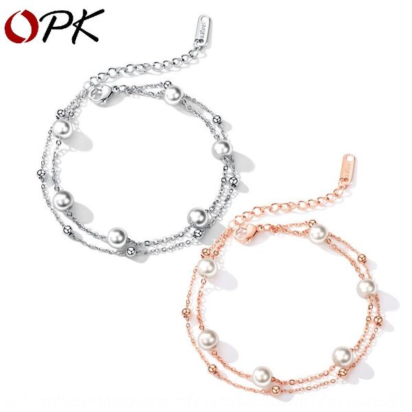 

japanese and korean small fresh gentle double layer braceletbracelet braceletpearl feminine temperament dating bracelet girlfriends sister c, Golden;silver