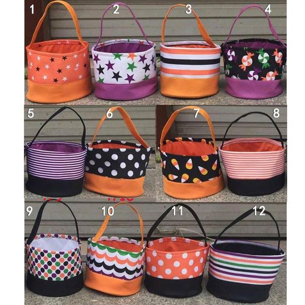 

halloween candy basket bag polka dot hand bag storage bags put eggs storage sacks print bucket bags desk baskets gift bags vt0314