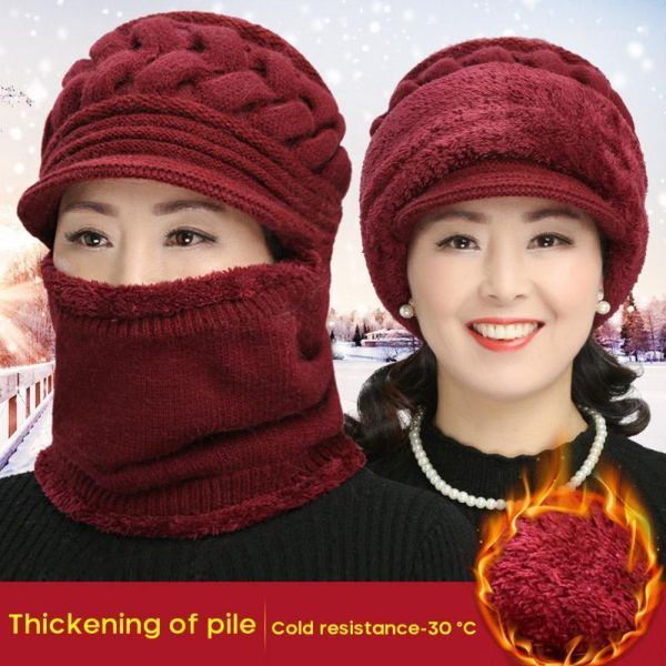 

autumn winter women's hat caps mask women winter hat knitted hats scarf set beanie ski caps neck warmer thick windproof1, Blue;gray