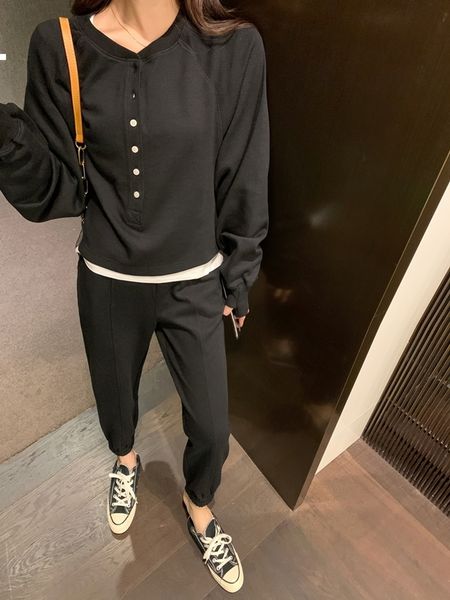 

two-piece 2021 new ensemble cardigan and winter sweatpants woman clothes kpop style 046r jr8u, Gray