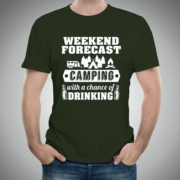 

sport 2019 new tee shirt weekend forecast campings with a chance of drinking - hikings, outdoors, nature, fish drinking t-shirt