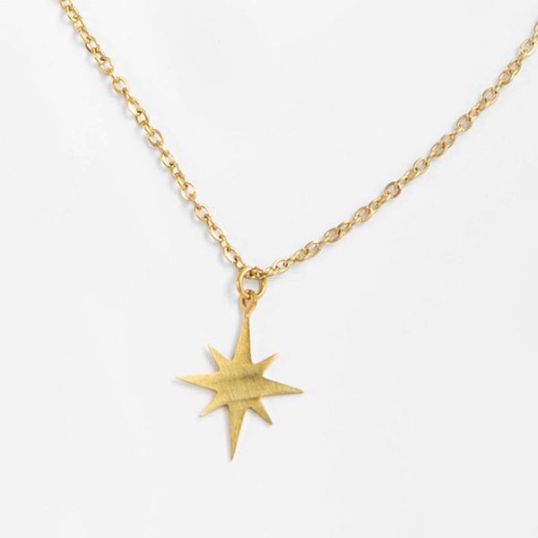 

zkceenier spring 2020 new star pendant stainless steel necklace female european and american high-end exquisite luxury chain1, Silver