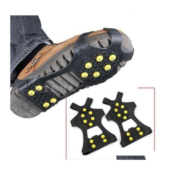 

ice snow grips cleat over shoes 10 steel studs ice cleats boot rubber spikes anti-slip snow ski gripper ice climbi qylnua bbgargden