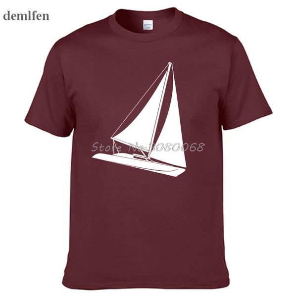 

sport new sail boat fashion print t-shirt casual fashion brand clothing hip hop fitness men's cotton o-neck t-shirts funny