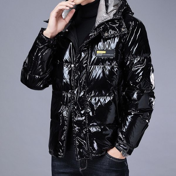 

winter new men's long sleeve cotton padded jacket simple and handsome decoration hooded down jacketblack friday