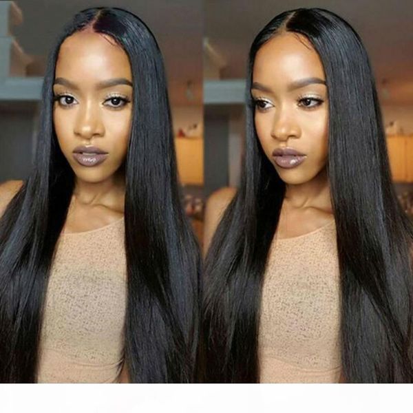 

straight 360 lace frontal wig pre plucked with baby hair brazilian lace front human hair wigs for black women, Black;brown