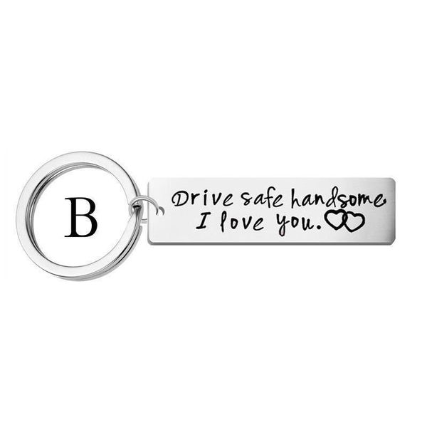 

fashion men women gifts engraved drive safe handsome i love you couples boyfriend girlfriend gift jewelry car key ch jlltyx, Black