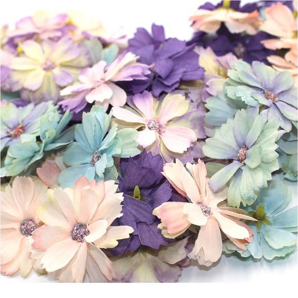 

50 pieces of 4.5 cm daisy flower head mini silk artificial flower decoration home wedding decoration diy wreath head bbyvhj