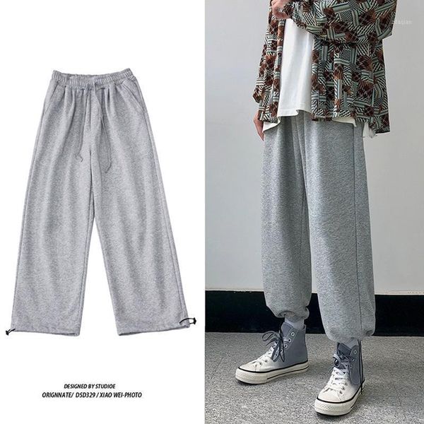 

autumn sweatpants male relaxed casual pants solid color sports pants versatile trousers solid color casual sports skinny1, Black
