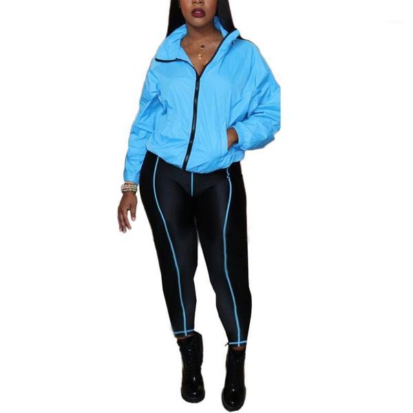 

ladies casual breathable suit stand-up collar zipper pocket spring and autumn clothing women's sports slim two-piece suit1, Gray