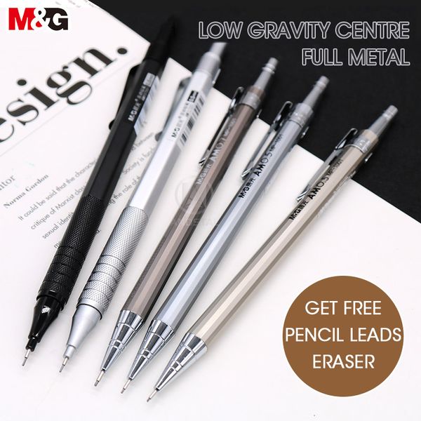 

2020 stationery mechanical metal pen m & g 0.5m/0.7mm, plastic automatic pencil 0.3mm/0.9mm/2.0mm, senior professional students