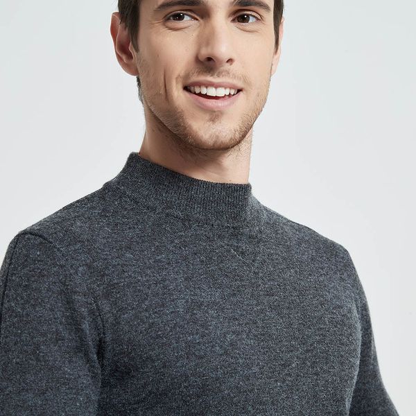 

coodrony brand turtleneck sweater men clothing autumn winter thick warm jumper sweaters pure color knitwear pullover men c1190 201203, White;black
