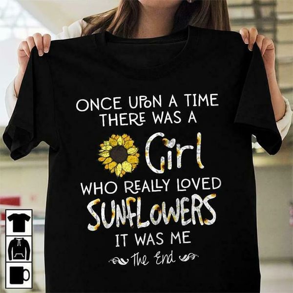 

once upon a time there was a girl who really loved sunflowers ladies t-shirt sport hooded sweatshirt hoodie