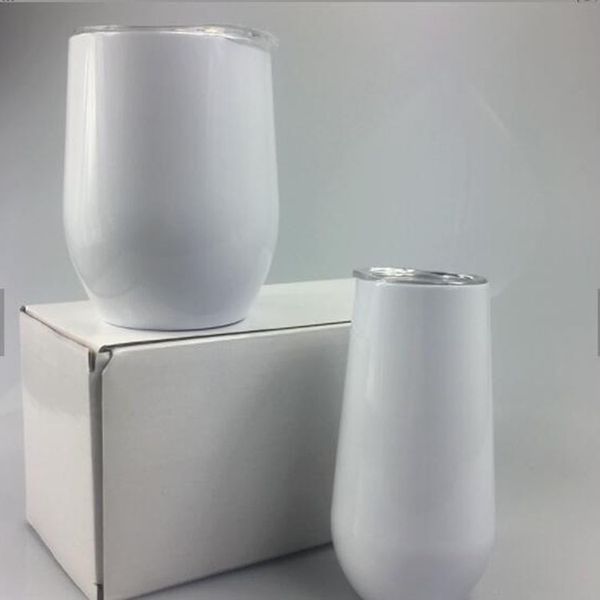 

blank sublimation 6oz 12oz wine tumbler double wall stainlees steel stemless coffee mug with lid diy custom christmas gift cup