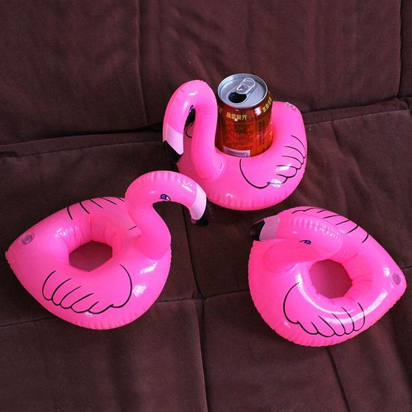 

inflatable drink cup holder cartoon bottle holder floating lovely pool bath toy for beach party flamingos donut watermelon lemon dh0303