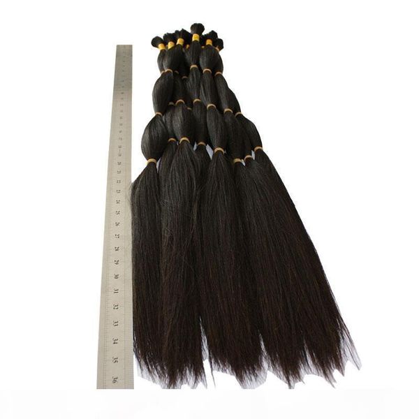 

raw unprocessed virgin remy human hair material for braiding peruvian bulk hair extensions no weft, 100g package, Black