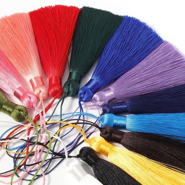 

10pcs 8cm tassel brush pendant accessories for diy earrings jewelry making silk satin tassel handmade crafts findings supplier h bbygic