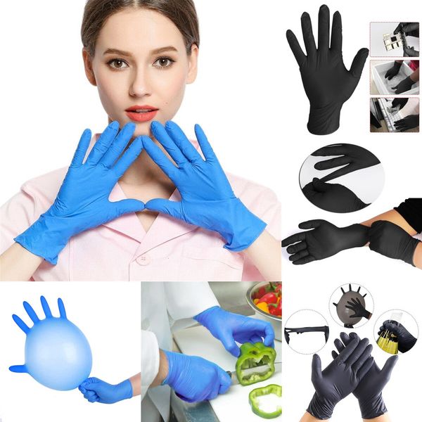 

black blue disposable dishwashing/kitchen/work/rubber/garden gloves guantes de latex