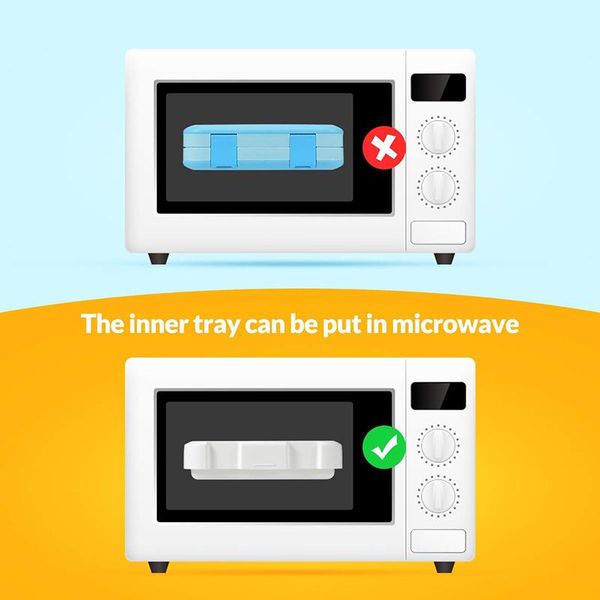 

baispo microwavable square lunch box для детей герметичного контейнера еды с отсеками bpa free закуска для пикника школа bbyntc