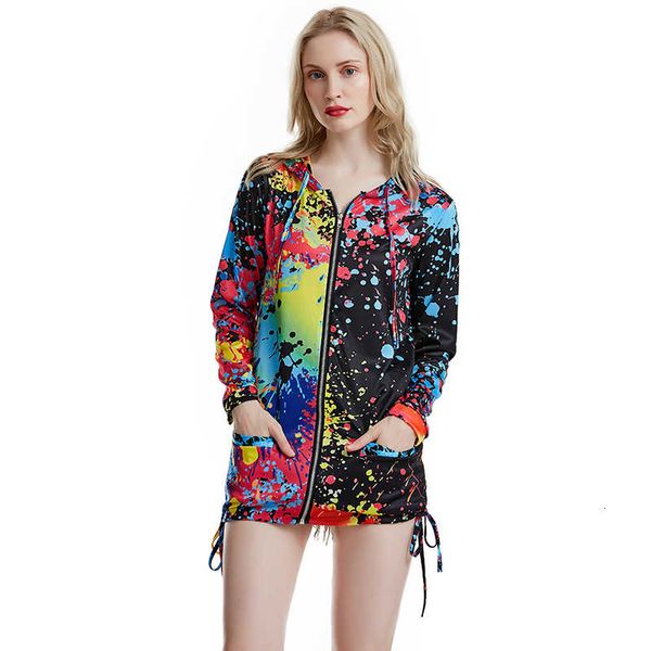 

print bomber jacket women print zipper up harajuku coat spring autumn long sleeve basic plus size biker jackets female 201007, Black;brown