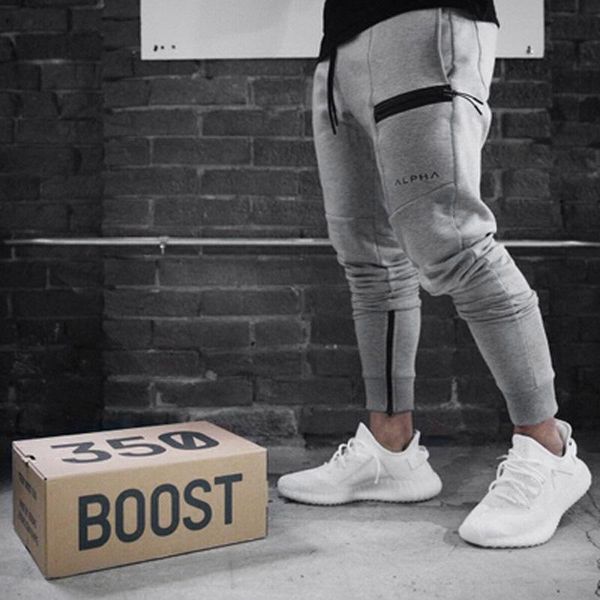 

muscle fitness brother spring and autumn men running casual pure cotton skinny sweatpants gymnastic pants a generation of fat, Black;blue