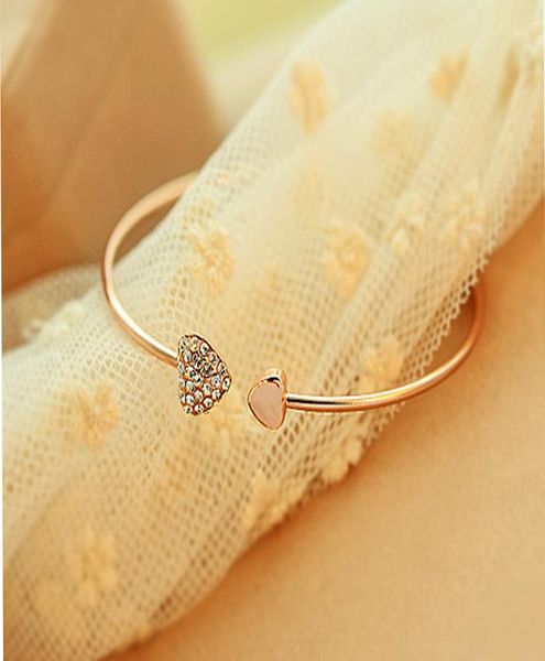 

sumeng новое прибытие 2020 мода регулируемая кристалл двойной сердце луч bilezik манжета открытие браслет для женщин ювелирные изделия подар, Red;blue