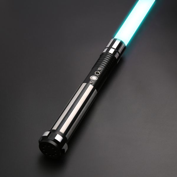 

txqsaber rgb duel lightsaber 1 inch blade metal handl force fx light saber with sound and led, foc lock-up blaster 2020 new q0113