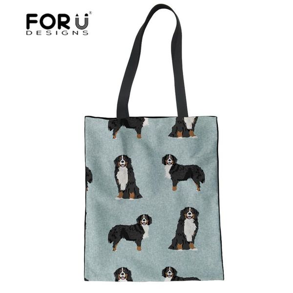 

forudesigns handle bags for women bernese mountain dog pet printed handbags women bags designer casual canvas linen tote bag