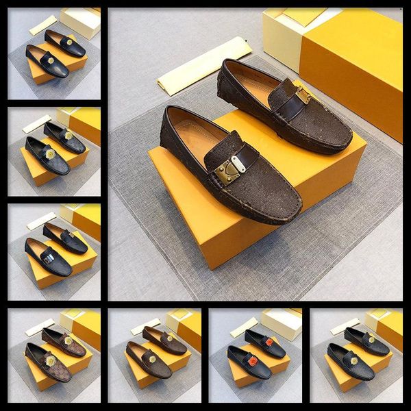 

2019 new spring casual shoes fashion luxury designer men's shoes casual driving shoes soft moccasins flats footwear men loafers big siz, Black