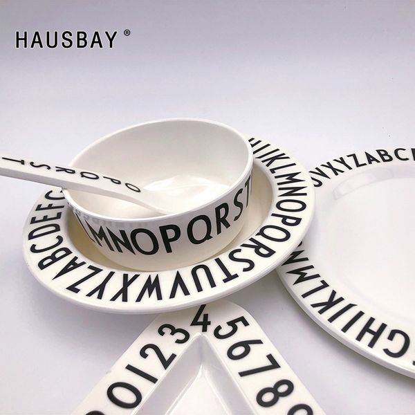 

children's alphabet plate baby anti-fall dishes number letter tray food supplement training triangle rectangle tableware 1258 c1108