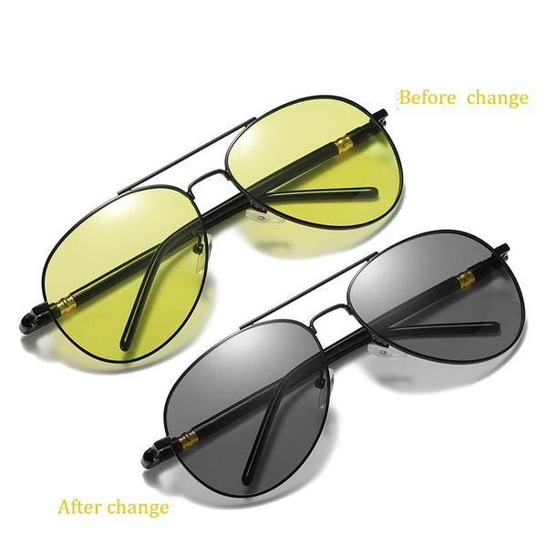

pchromic day or night classic polarized driving glasses black pilot brand designer male retro discoloration antiÂ blue-ray su, White;black