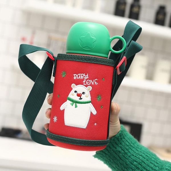 

new}17oz kids water christmas cartoon sublimation 316 stainless steel portable double lid drinking bottle dha1822