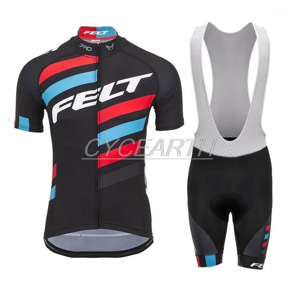 

new felt 2020 men summer short sleeve set cycling jersey breathable maillot pro team bicycle cycling clothing polyester bicycle1, Black;blue