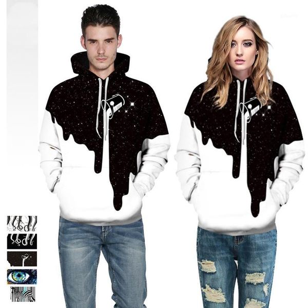 

5 style plus size galaxy 3d hoodies euphoric space zebra punk pullover sweatshirts men women long sleeve tracksuit 1, Black