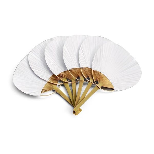 

24pcs/lot wedding white paddle fan for wedding decoration