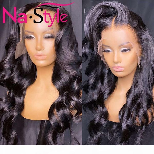 

body wave wigs human 13x4 lace front wig preplucked with baby 150% remy brazilian hair for black wome, Black;brown