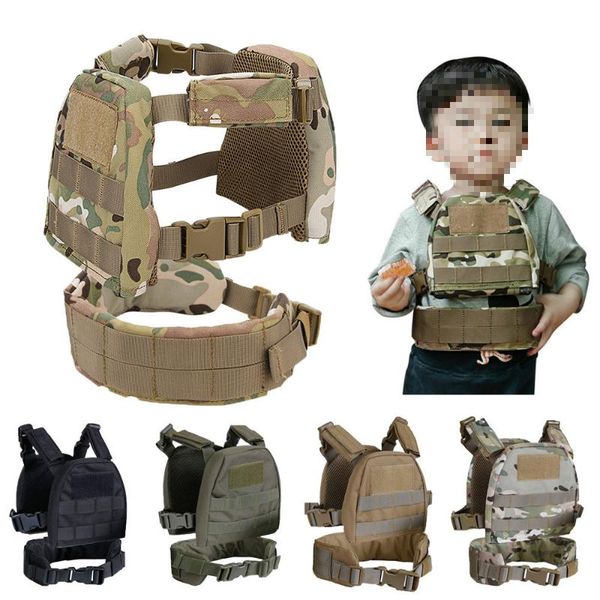 

hunting jackets outdoor children vest tactical kids army fans cosplay cs game clothing girdle equipment, Camo;black